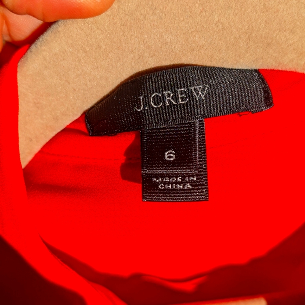 J.Crew Tuxedo Blouse | Red Size 6